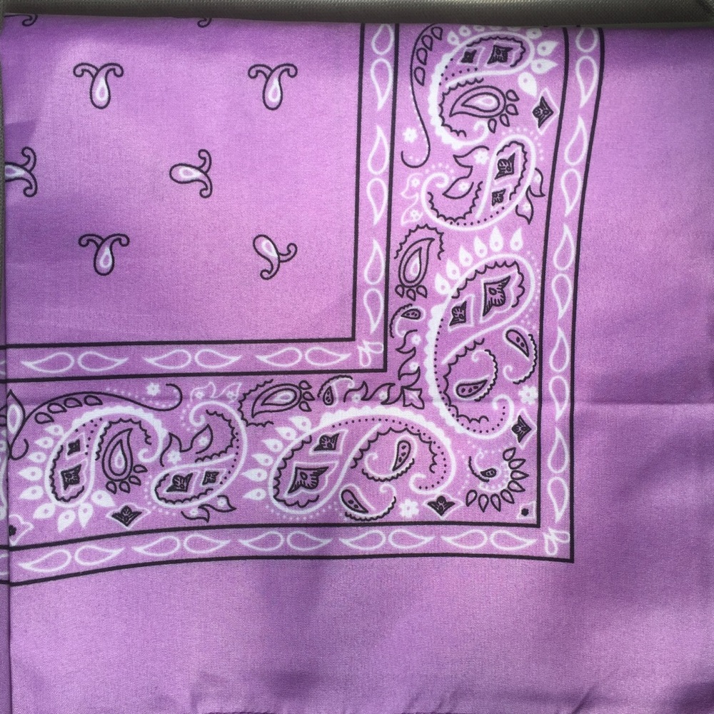 Lavender Paisley Bandana 22” x 22” Scarf Kerchief